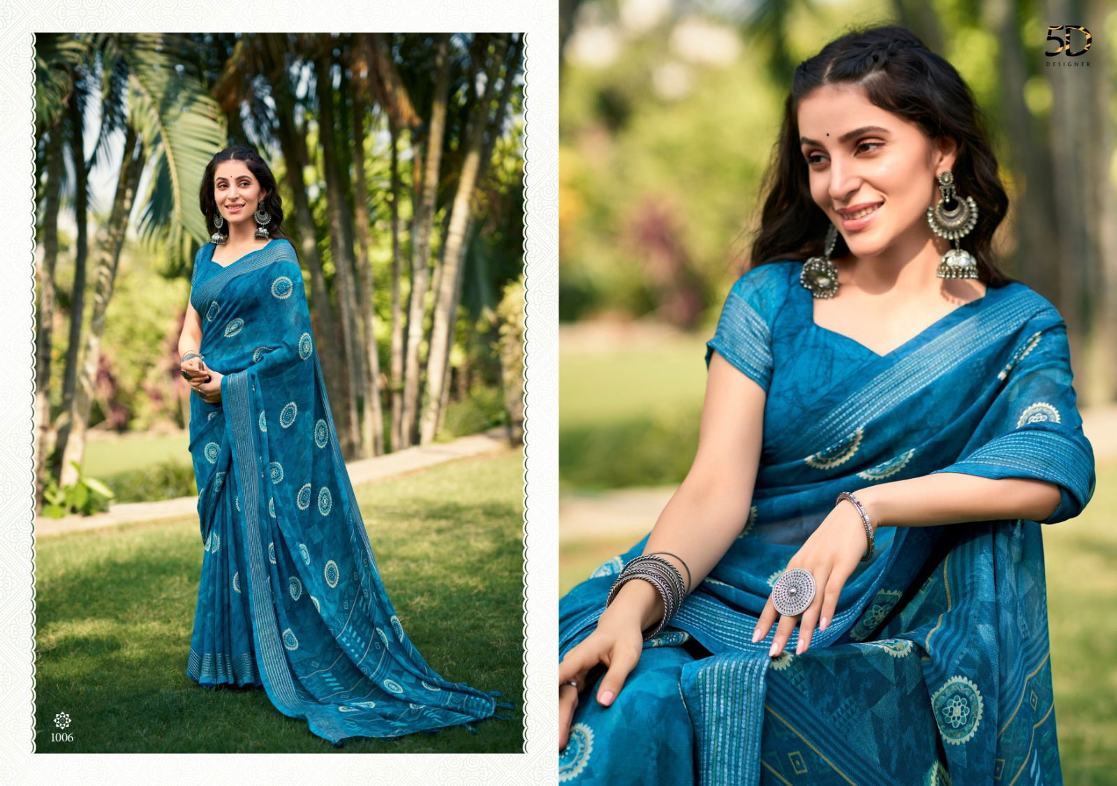 Jodha 17 5D Printed Designer Georgette Sarees Wholesale Shop In Surat